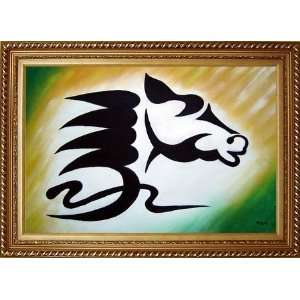 com Race, A Running Galloping Horse Oil Painting, with Exquisite Dark 