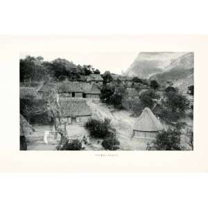  1908 Print Santiago Guevea Village Mexico Cityscape Huts 