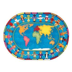  Hands Around the World Rug Oval 7 8 L x 10 9 W: Home 