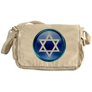    Khaki Messenger Bag Blue Star of David Jewish: Everything Else