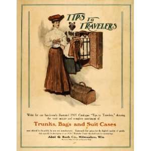  1905 Ad Abel Back Travel Bags Trunks J. V. McFall Art 
