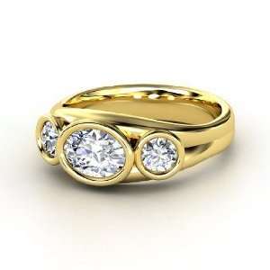  Alexa Oval Ring, Oval Diamond 14K Yellow Gold Ring 