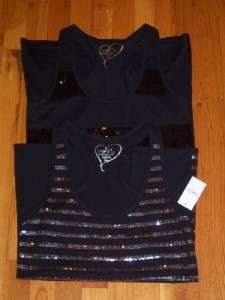 NWT Lot 2 Womens Jrs Rue 21 Sparkle Sequin Bling Tank Tops Cami Shirt 
