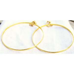  Gold Plated  Handcrafted Clip on   Hooped Earrings 3 