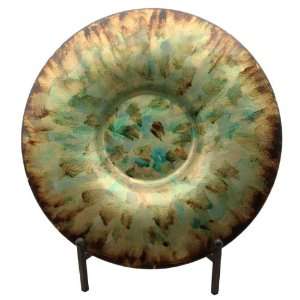   Emerald Gold Artisan Glass Charger Decorative Plate: Home & Kitchen
