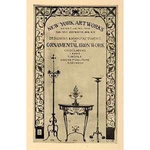  1919 Ad NY Ornamental Iron Work Candelabra R. E Luetke 
