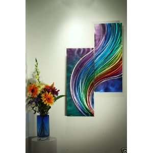  Rainbow Art Painting, Abstract Metal Wall Decor, Designed 