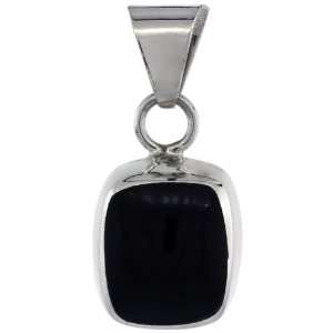   Cushion Black Obsidian Stone Pendant 7/8 in. (22mm) tall Jewelry