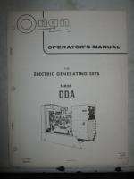 OEM Onan DDA Series Spec D Generator Operators Manual  