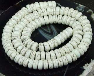 8x3mm White Turquoise Rondelle Beads 16  