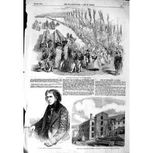  1852 ARAGO FIRE PORTSMOUTH DOCKYARD CLERGY CHAMP MARS 