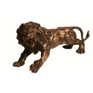  Bronze Antique Roaring Lion Hand crafted sculpture