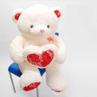 Giant Romantic Rose Bear Plush Toy Doll 21H  