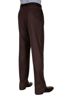 HART SCHAFFNER MARX Mens Brown Wool Pleated Dress Pants 023422569597 