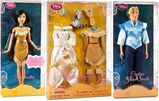 Disney Princess Pocahontas with Wardrobe & Prince John Smith barbie 