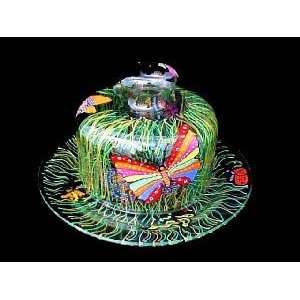  Butterfly Meadow Design   Cheese Dome and Matching 10 inch 