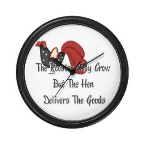  The Rooster May Crow Funny Wall Clock by  