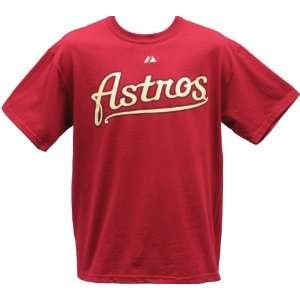 Mens Houston Astros #17 Lance Berkman Red Name & Number Tshirt:  