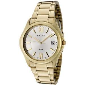  Mens Silver Dial Gold Tone Stainless Steel Sports 