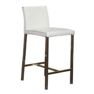    Bonded Leather Bar Stool in White By Diamond Sofa: Home & Kitchen