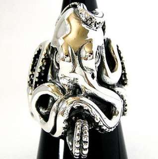 HUGE GIANT OCTOPUS STERLING 925 SILVER RING Sz 10 NEW  