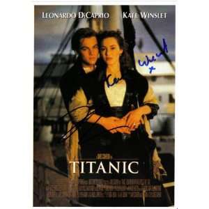  TITANIC Leonardo Dicaprio Kate Winslet AUTOGRAPHED 
