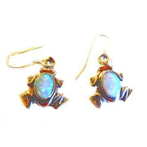  Genuine Sterling Silver and Opal Earrings in Turtle Design 