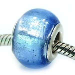 Dichroic blue in murano glass beads fits Pandora Troll Chamilia Carlo 