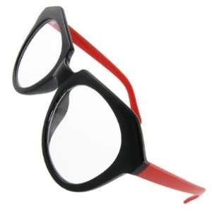   Red Plastic Arms Oversize Clear Lens Plain Glasses: Sports & Outdoors