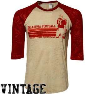   Sooners Natural Crimson Bosworth Burnout T shirt: Sports & Outdoors