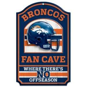   Broncos NFL Wood Sign   11X17 Fan Cave Design: Sports & Outdoors