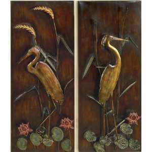  Bird Wall Metal Panels Pair: Home & Kitchen