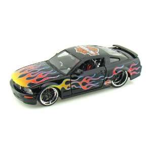   Ford Mustang GT Harley Davidson 1/24 Black w/ Flames Toys & Games