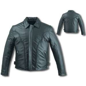  Mens Black Leather Motorcycle Jacket Sz 3XL Sports 