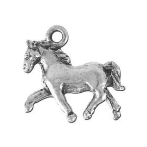  15mm Silver Pewter Trotter Horse Charm: Arts, Crafts 