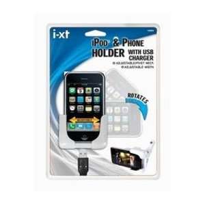  IXT PHONE/IPOD HOLDER W/USB 12V PLUG IN: Automotive