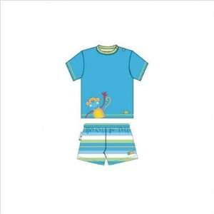  Banana Monkey Two Piece Pajama Set Color: Blue, Intended 