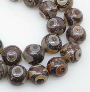 14mm agate round loose beads eye gem stone 15long Jewelry  
