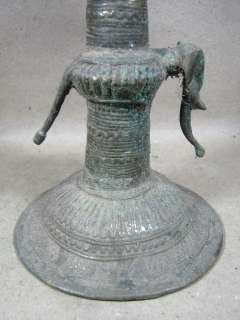 ANTIQUE BUTTER LAMP,PEACOCK MOUNTED,PRAYER ITEM,INDIA  