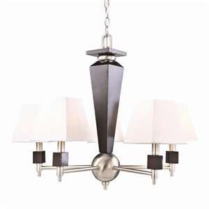   Brown / Satin Nickel Moderno Five Light Chandelier from the Moderno