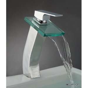   Waterfall Chrome Glass Vessel Sink Faucet (Model BA6100 25H): Home