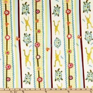  45 Wide Lily Pond Stripes Blue Fabric By The Yard: Arts 