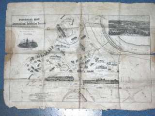 Original 1876 Map, Philadelphia Centennial Worlds Fair  