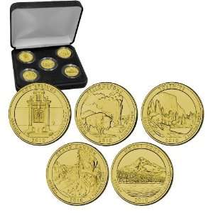   of 5 2010 Gold Plated America The Beautiful Quarters 