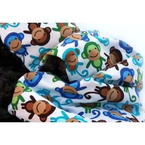  Minky Baby Blanket Monkey Baby