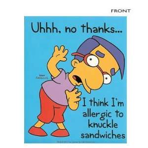  The Simpsons   Milhouse Knuckle Sandwiches Sticker