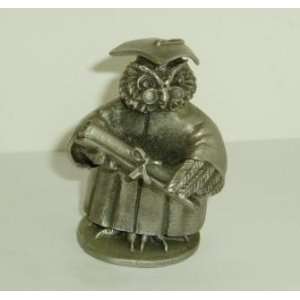  Hudson Pewter Owl Figurine with Graduation Cap Gown 