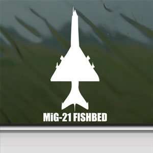  MiG 21 FISHBED White Sticker Military Soldier Laptop Vinyl 