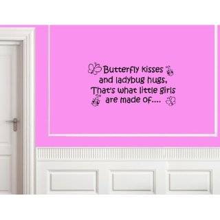 Vinyl wall words quotes and sayings Butterfly kisses and ladybug hugs 