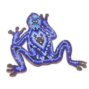  Frog ~ 5.75 Inch ~ Huichol Bead Art